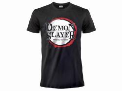Fashion UK Demon Slayer T-Shirt, offizielles Manga-T-Shirt, schwarzes Trikot mit Frontdruck., Schwarz , L von Fashion UK