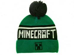 Minecraft Creeper Mütze mit PON PON Offizielles Modell Grün Schwarz mit Logo. Kappe Acryl, Einheitsgröße für Erwachsene Jugendliche. von Fashion UK