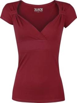 Black Premium by EMP Damen rotes T-Shirt mit Raffungen XL von Fashion Victim