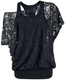 Gothicana by EMP 2 in 1 Spitzen Shirt Frauen T-Shirt schwarz 3XL von Fashion Victim