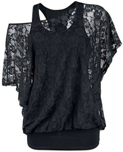 Gothicana by EMP 2 in 1 Spitzen Shirt Frauen T-Shirt schwarz XL von Fashion Victim