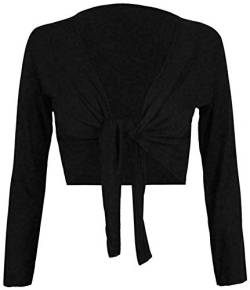 Fashion Essentials Damen Bolero mit langen Ärmeln Gr. 50-52, Schwarz von Fashion