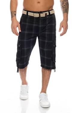 Fashion Herren Shorts Dehnbund Bermuda Kurze Hose Stretch ID230, Größe:L;Farbe:Schwarz von Fashion