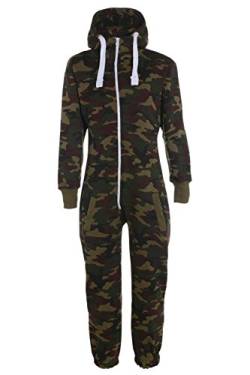 Fashion Kinder Army MILITÄR CAMO Onesie Zip UP All IN ONE Hooded Jumpsuit 7-14 Jahre (13-14, Armee Grün) von Fashion