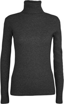 Fashion Lovers Damen Rollkragenpullover, Stretch, einfarbig Gr. 36, anthrazit von Fashion