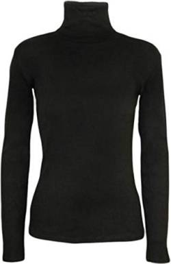 Fashion Lovers Damen Rollkragenpullover, Stretch, einfarbig Gr. 40, Schwarz von Fashion