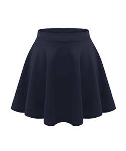 KINDER MÄDCHEN KINDER HOHER BUND STRETCH EINFARBIG FLIPPIG AUSGESTELLT SHORTS SKATER RÖCKE, Navy Blue, 13 Jahre von Fashion