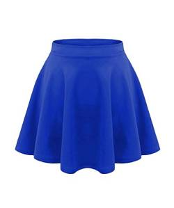 KINDER MÄDCHEN KINDER HOHER BUND STRETCH EINFARBIG FLIPPIG AUSGESTELLT SHORTS SKATER RÖCKE, Royal Blue, 11-12 Jahre von Fashion