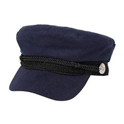 Damen Fiddler Cap Newsboy Hut Visor Baskenmütze Paperboy Gatsby Hut Flat Hat Head Sportswear, blau, One Size von Fashionlook