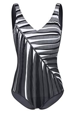 Fashy Damen Badeanzug, Black-White-Muster aus recyceltem Material von Fashy