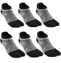 Herren Tabi Socken Flip Flop Split Toe Big Toe Baumwolle Athletic 4er Pack 6 Pack, 6 Farbe D, Medium von Fasot