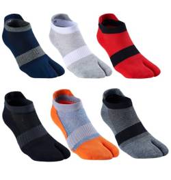 Herren Tabi Socken Flip Flop Split Toe Big Toe Baumwolle Athletic 4er Pack 6 Pack, Farbe 15, Large von Fasot