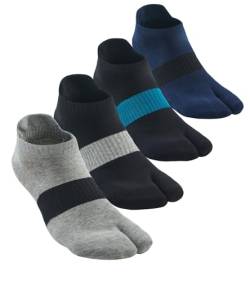 Herren Tabi Socken Flip Flop Split Toe Big Toe Baumwolle Athletic 4er Pack 6 Pack, Farbe 16, Medium von Fasot