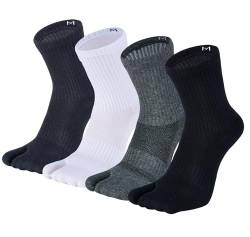 Herren Tabi Socken Flip Flop Split Toe Big Toe Baumwolle Athletic 4er Pack 6 Pack, Farbe 19, Large von Fasot