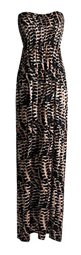 Fast Fashion Damen Maxi Kleid Azteken Tribal Tierleoparddruckscher Boobtube von Fast Fashion