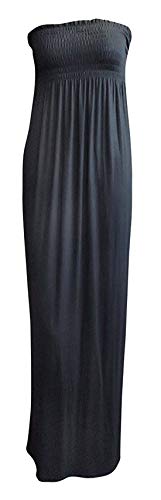 Woman Sheering Plain Boobtube Maxi Dress Black EU 48-50 von Fast Fashion