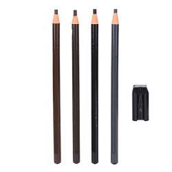 2 in 1 Augenbrauenstift-Basis + 4 Augenbrauenstift-SetsAugenbrauenstift-Spitzer Professionelles Salon-Make-up Wasserdichtes Microblading-Augenbrauenstift-Set von Fauitay