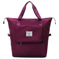 Faltbare Reisetasche Gepäck mit großer Kapazität Nass- und Trockentrennung Handgepäck Reisetasche Schulter Einkaufstasche Sporttaschen (E) von Fauitay
