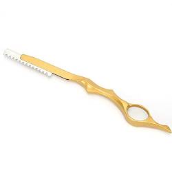 Haarschneider Haarverdünner Edelstahl Bangs Hair Effiliermesser Tragbares Haarschneidemesser Styling-Werkzeug (Golden) von Fauitay