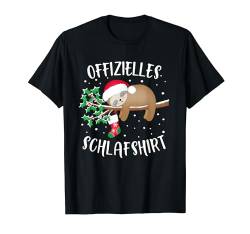 Weihnachten Pyjama Oberteil Offizielles Schlafshirt Faultier T-Shirt von Faultier Nachthemd Nikolausgeschenk Weihnachten