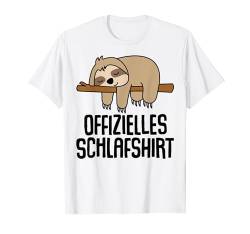 Offizielles Schlafshirt Nachthemd Pyjama Faultier Geschenk T-Shirt von Faultier Sloth Geschenkidee Langschläfer Faulenzer