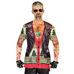 Faux Real Herren Men's Ugly X-Mas Sweater with Tattoos T-Shirt, Biker Weihnachts-Tattoo, XX-Large von Faux Real