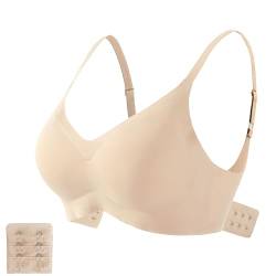 Favuit Damen BH Ohne Bügel, Nahtloser Minimizer Bralette Gepolstert Bügelloser Soft Bra Komfort Täglicher BH Atmungsaktiver und Leichter mit BH Verlängerung (Beige XL) von Favuit