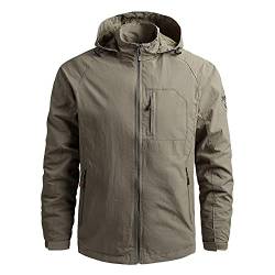 Laufjacke Herren Atmungsaktiv Regenjacke Herren Schnelltrocknende Windjacke wasserdichte Wandern Running Regenjacke Herren mit ReißverschlusstaschenRegenmantel mit Kapuze Fahrrad Rain Windbreaker von Fawsmik