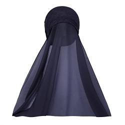 Faxianther Damen Muslimisches One-Piece Hijab Kopftuch mit Kappe UV Schutz Weiche islamischer vollständige Gesichtsbedeckung Arabien Kopfbedeckung Gesicht Gebetskleidung von Faxianther