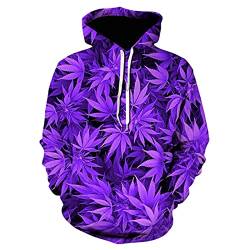 3D-Druck Weed Hoodies Herren Damen Kapuzenpullover Sweatshirts Casual Green Weed Leaf Hoodie Weed Fashion Cool Hoodies Jacke, We-1613, L von Faxkjeuls