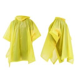 Fayemint 2 Stück Regenponcho, Poncho Regen mit kapuze, Regenponcho Gelb, Atmungsaktiver Tragbarer Poncho, für Wandern, Radfahren, Angeln, Camping (Gelb) von Fayemint