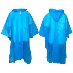 Fayemint 2 Stück Regenponcho Blau, Regencape Unisex, Atmungsaktiver Regenponcho, Atmungsaktiver tragbarer Poncho, für Radfahren, Wandern, Angeln, Camping (Blau) von Fayemint