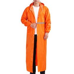 Fayemint Regenponcho, Regenschutz Regen Poncho, Wasserdicht Regenmantel Unisex, Atmungsaktiver Tragbarer Poncho, mit Reflektierenden Streifen, für Wandern, Angeln, Camping (Orange) von Fayemint