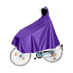 Fayemint Wasserdicht Radfahren Regen Poncho, Fahrrad Compact Regen Cape, Radfahren Regen Poncho mit Kapuze, für Mountainbikes, Fahrräder, Elektrofahrräder (Lila) von Fayemint