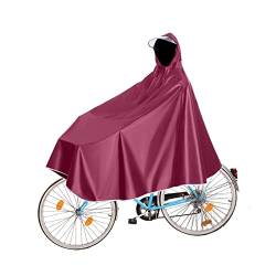 Fayemint Wasserdicht Radfahren Regen Poncho, Radfahren Regen Poncho mit Kapuze, Fahrrad Compact Regen Cape, für Fahrräder, Mountainbikes, Elektrofahrräder (Rot) von Fayemint