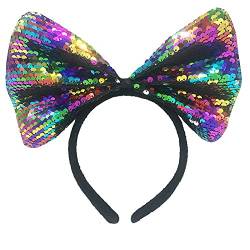 Faylay Party Dekoration Headware Bunte Glitzer Pailletten Große Schleife Stirnbänder (4-Farben) von Faylay