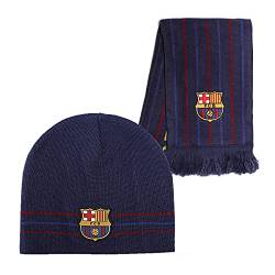 FC Barcelone Set Mütze + Schal, blau, Einheitsgröße von Fc Barcelone