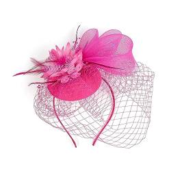 Eleganter Hochzeits-Fascinator-Stirnband mit Blumenfedern, Pillbox-Hut für Make-up-Partys, Hochzeiten, Partys, Feder-Stirnband, 1920er Jahre von Fcnjsao