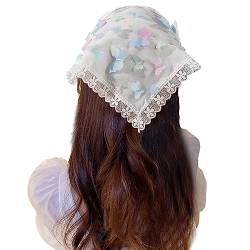 Haarschal mit zartem Blumenmuster, Spitze, Turban, heißes Mädchen, durchscheinendes Stirnband für Frauen, Foto-Haar-Accessoire, Häkelhaarband für Damen, handgefertigtes Häkelhaarband mit niedlichem von Fcnjsao