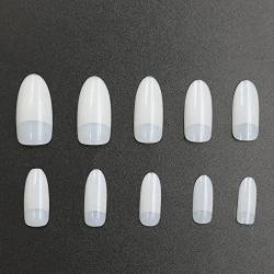 Künstliche Nägel, mandelförmige Acryl-Nagelspitzen, 500 Stück, transparent, volle Abdeckung, Nägel mit Etui, mandelförmige Acryl-Nagelspitzen, kurz, 500 Stück von Fcnjsao