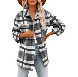 Fcostumer Jacke Damen, Outdoorjacke Flauschig Herbst Winter Verdicken Elegant Kapuzenjacke Kunstfell Gefüttert Warme Lang Einfarbig Hoodie Mantel Trenchcoat Wintermantel Winterjacke Damen von Fcostumer