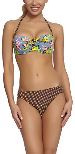 Feba Damen Push Up Bikini Set L3ND1 (Muster-03ZD, Cup 75 C/Unterteil 38) von Feba