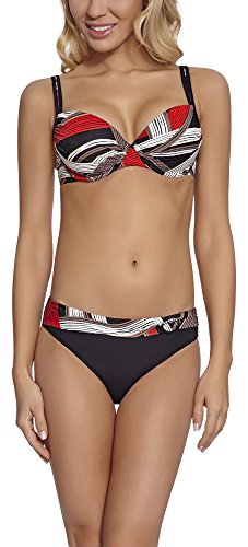 Feba Figurformender Damen Push Up Bikini D1N32L1 (Muster-13DK, Cup 75 F/Unterteil 38) von Feba