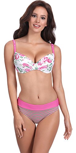 Feba Figurformender Damen Push Up Bikini D1N32L1 (Muster-413, Cup 75 E/Unterteil 38) von Feba