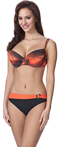 Feba Figurformender Damen Push Up Bikini F01 (Muster-315, Cup 70E / Unterteil 36) von Feba