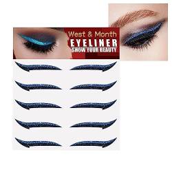 Aufkleber Eyeliner Glitzer, Sofortige selbstklebende Eyeliner-Schablone Sparkle 5 Paar, Aufkleber-Eyeliner mit Glanzeffekt, Make-up-Eyeliner-Aufkleber für Frauen und Mädchen Fecfucy von Fecfucy