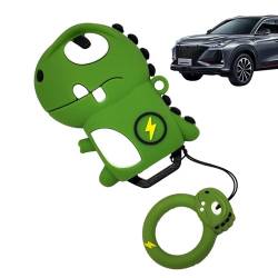 Cartoon-Autoschlüssel-Hülle, Dinosaurier-Form, weiche Schlüsselhülle mit Schlüsselanhänger, Schlüsselschutz für Autoschlüssel, niedliche Autoschlüsselhülle für Damen und Herren, Schlüsseltasche für von Fecfucy