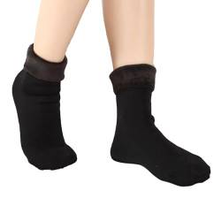 Flauschige Socken, rutschfeste Thermosocken für den Boden - Winter Fuzzy Slipper Socken Fleece gefütterte Hausschuhe Socken,Warme Bettsocken mit rutschfesten Griffen, gemütliche Fecfucy von Fecfucy