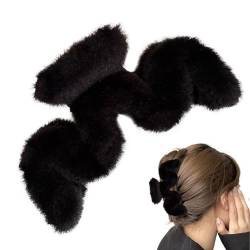Fuzzy Claw Clip | Plüsch-Haarspange in Wellenform - Große Klammerklammer, Haarschmuck für dickes langes Haar, große Haarspange für Frauen und Mädchen für den täglichen Gebrauch Fecfucy von Fecfucy