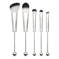 Perlenförmiges Make-up-Pinsel-Set, Make-up-Pinsel mit Metallgriff | 5-teiliges Make-up-Pinsel-Set,Lidschattenpinsel, Foundation-Pinsel, Konturpinsel, Concealer-Pinsel, Beauty-Geschenke für Fecfucy von Fecfucy